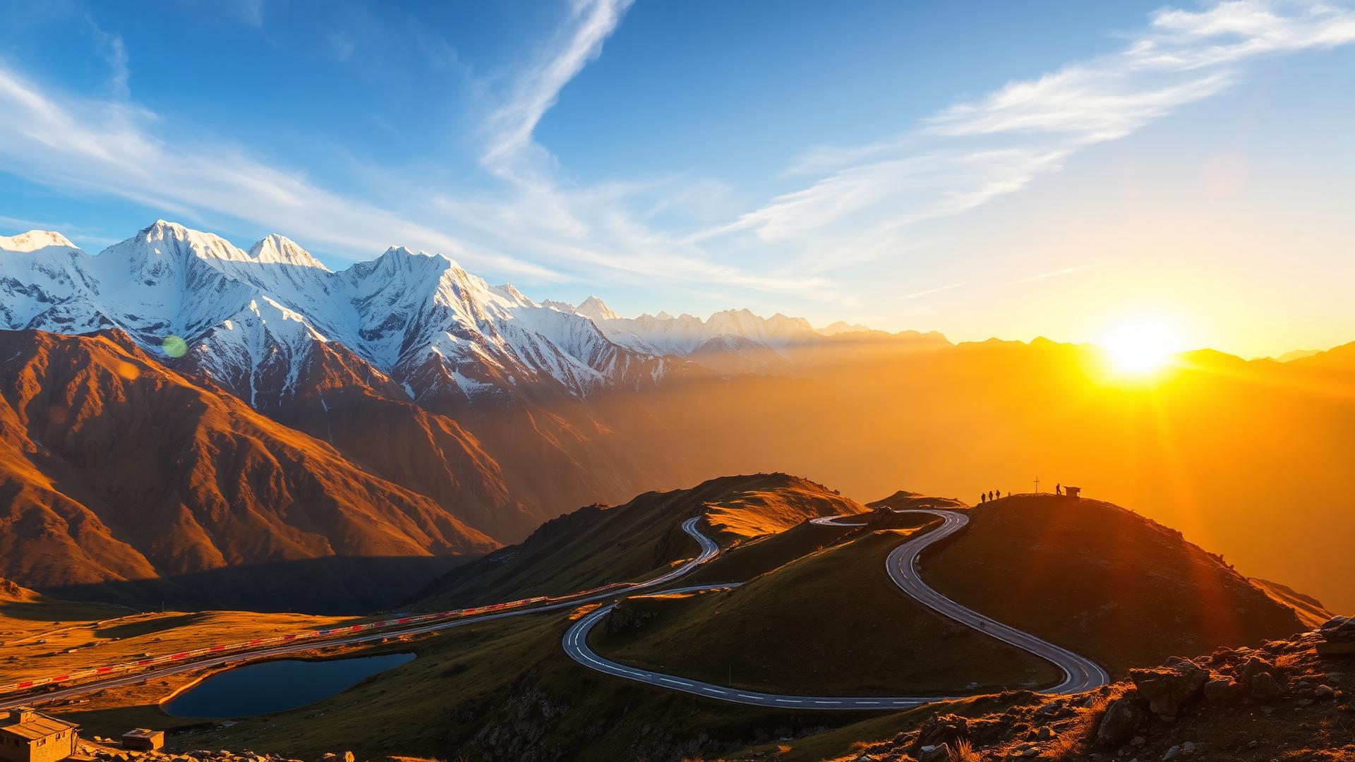 Himalayan mountains at sunrise